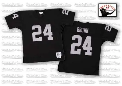 Men's Authentic Willie Brown Las Vegas Raiders Black Mitchell and Ness Team Color Throwback Jersey