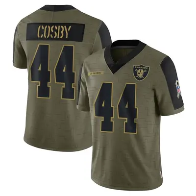Men's Limited Bryce Cosby Las Vegas Raiders Olive 2021 Salute To Service Jersey