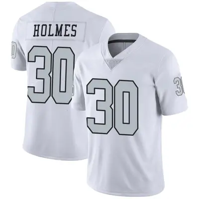Men's Limited Darnay Holmes Las Vegas Raiders White Color Rush Jersey