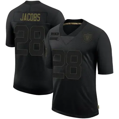 Men's Limited Josh Jacobs Las Vegas Raiders Black 2020 Salute To Service Jersey