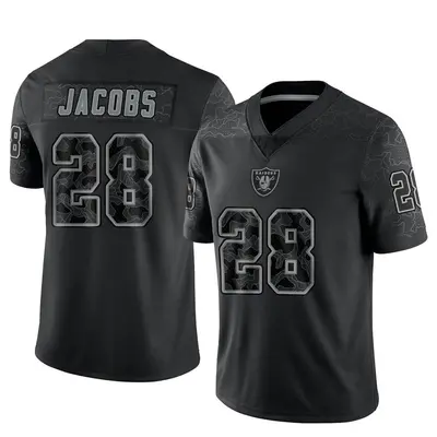 Men's Limited Josh Jacobs Las Vegas Raiders Black Reflective Jersey