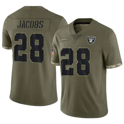 Men's Limited Josh Jacobs Las Vegas Raiders Olive 2022 Salute To Service Jersey
