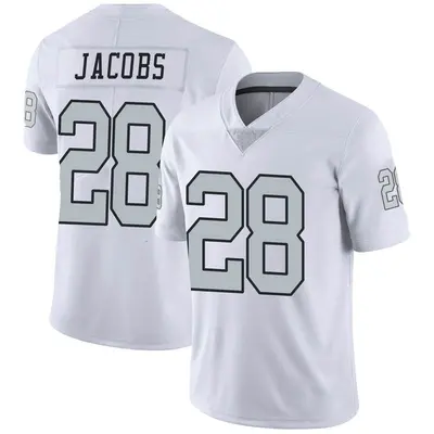Men's Limited Josh Jacobs Las Vegas Raiders White Color Rush Jersey