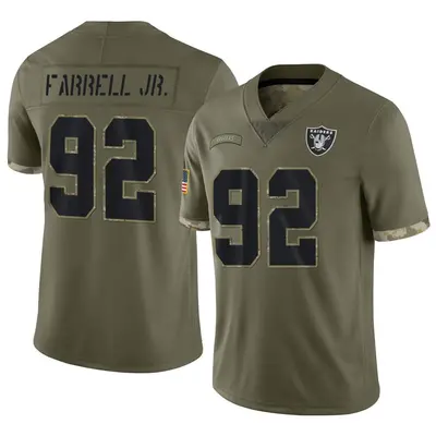 Men's Limited Neil Farrell Jr. Las Vegas Raiders Olive 2022 Salute To Service Jersey