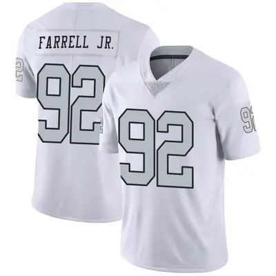 Men's Limited Neil Farrell Jr. Las Vegas Raiders White Color Rush Jersey