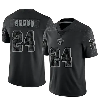Men's Limited Willie Brown Las Vegas Raiders Black Reflective Jersey