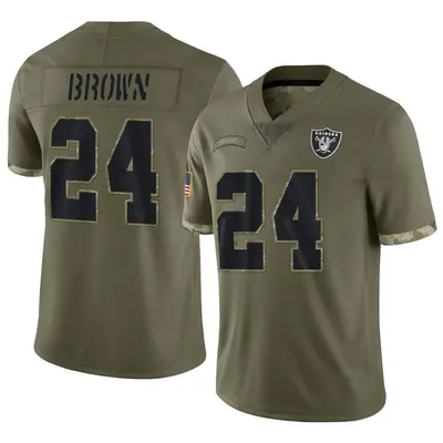 Men's Limited Willie Brown Las Vegas Raiders Olive 2022 Salute To Service Jersey