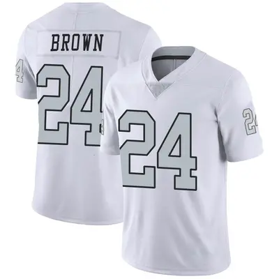Men's Limited Willie Brown Las Vegas Raiders White Color Rush Jersey