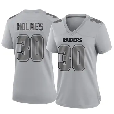 Women's Game Darnay Holmes Las Vegas Raiders Gray Atmosphere Fashion Jersey