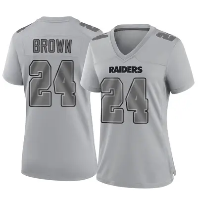 Women's Game Willie Brown Las Vegas Raiders Gray Atmosphere Fashion Jersey