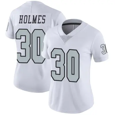 Women's Limited Darnay Holmes Las Vegas Raiders White Color Rush Jersey