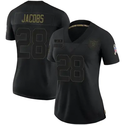 Women's Limited Josh Jacobs Las Vegas Raiders Black 2020 Salute To Service Jersey
