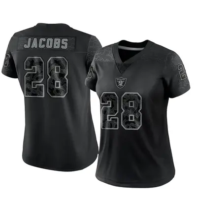 Women's Limited Josh Jacobs Las Vegas Raiders Black Reflective Jersey