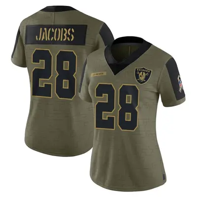 Women's Limited Josh Jacobs Las Vegas Raiders Olive 2021 Salute To Service Jersey