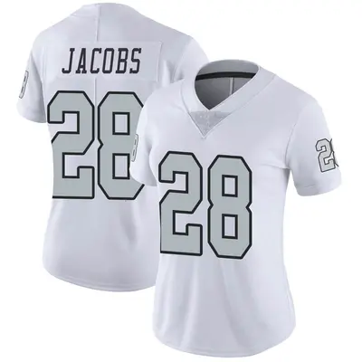 Women's Limited Josh Jacobs Las Vegas Raiders White Color Rush Jersey