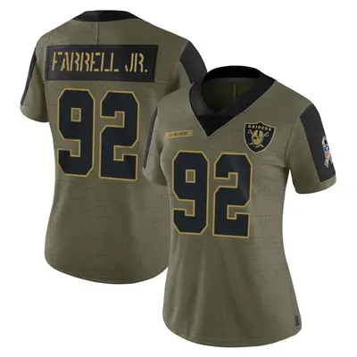 Women's Limited Neil Farrell Jr. Las Vegas Raiders Olive 2021 Salute To Service Jersey