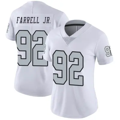 Women's Limited Neil Farrell Jr. Las Vegas Raiders White Color Rush Jersey
