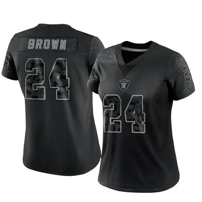 Women's Limited Willie Brown Las Vegas Raiders Black Reflective Jersey