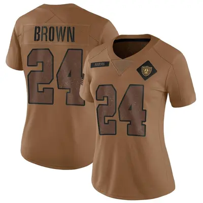 Women's Limited Willie Brown Las Vegas Raiders Brown 2023 Salute To Service Jersey