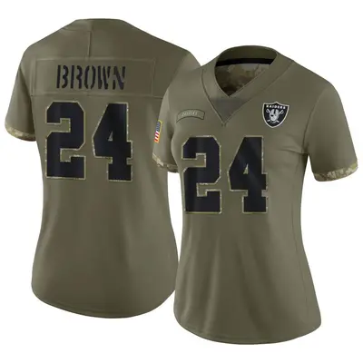 Women's Limited Willie Brown Las Vegas Raiders Olive 2022 Salute To Service Jersey
