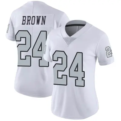 Women's Limited Willie Brown Las Vegas Raiders White Color Rush Jersey
