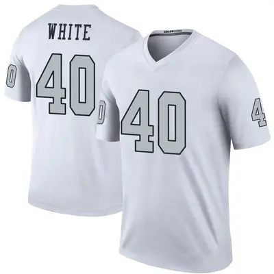 Youth Legend Devin White Las Vegas Raiders White Color Rush Jersey