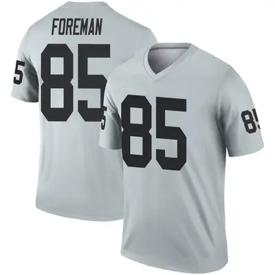 Youth Legend Jeff Foreman Las Vegas Raiders Inverted Silver Jersey