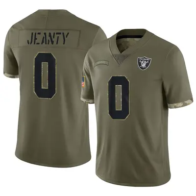 Youth Limited Ashton Jeanty Las Vegas Raiders Olive 2022 Salute To Service Jersey