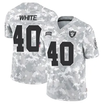 Youth Limited Devin White Las Vegas Raiders Arctic Camo 2024 Salute to Service Jersey