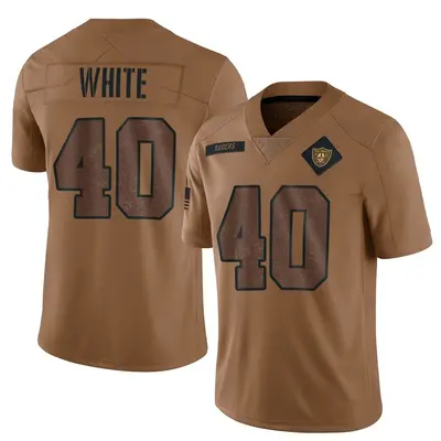 Youth Limited Devin White Las Vegas Raiders Brown 2023 Salute To Service Jersey