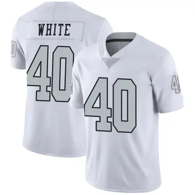 Youth Limited Devin White Las Vegas Raiders White Color Rush Jersey
