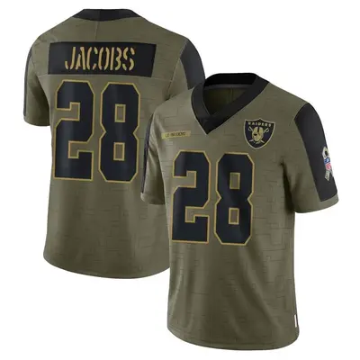 Youth Limited Josh Jacobs Las Vegas Raiders Olive 2021 Salute To Service Jersey